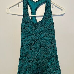 Lululemon Teal Racerback Tank with Swirl Design